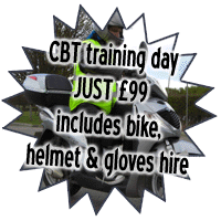 CBT training day just £99 includes bike, helmet and gloves hire