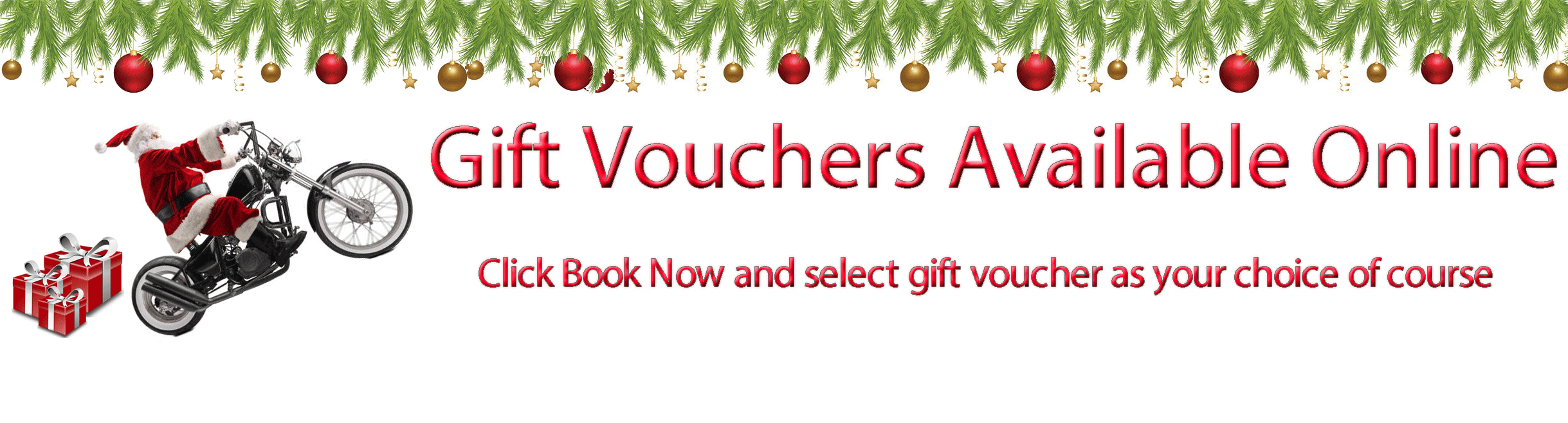 Click BOOK ONLINE and then select Gift Voucher from the drop down list